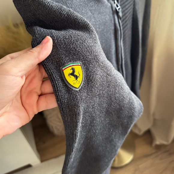 Puma Ferrari Men Charcoal Zip-Up Sweater | Large - Picture 2 of 13